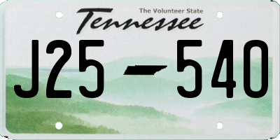 TN license plate J2554O