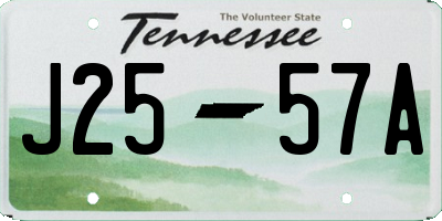 TN license plate J2557A