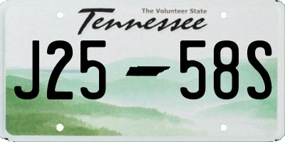 TN license plate J2558S