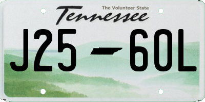 TN license plate J2560L
