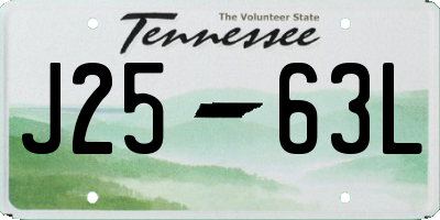 TN license plate J2563L