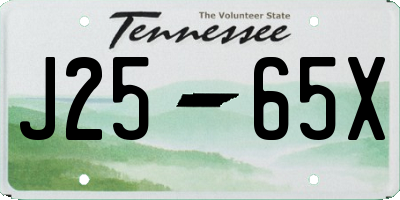 TN license plate J2565X