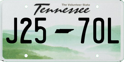 TN license plate J2570L