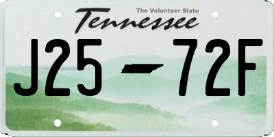 TN license plate J2572F