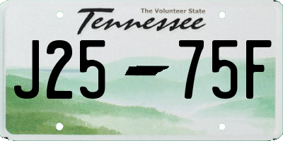 TN license plate J2575F