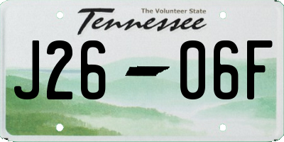 TN license plate J2606F