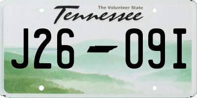 TN license plate J2609I