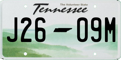 TN license plate J2609M