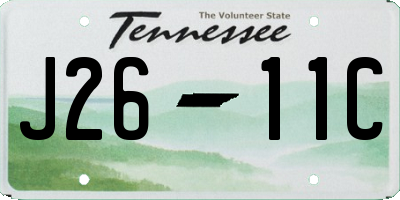 TN license plate J2611C