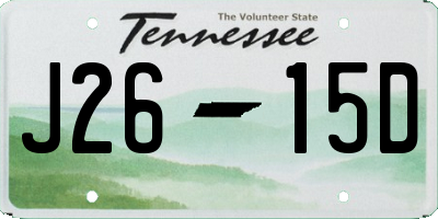 TN license plate J2615D