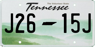 TN license plate J2615J