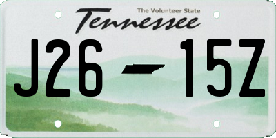 TN license plate J2615Z