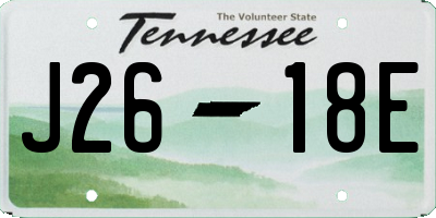 TN license plate J2618E