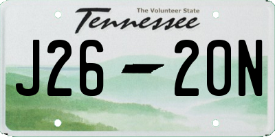 TN license plate J2620N