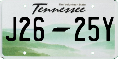 TN license plate J2625Y