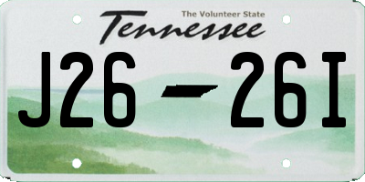 TN license plate J2626I