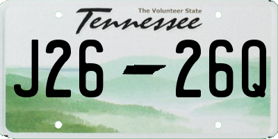 TN license plate J2626Q