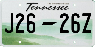 TN license plate J2626Z