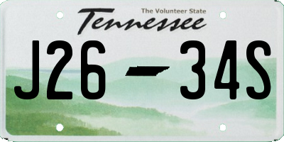 TN license plate J2634S