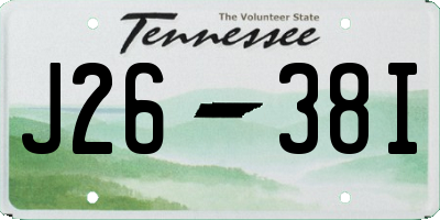 TN license plate J2638I