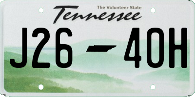 TN license plate J2640H