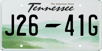 TN license plate J2641G