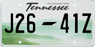 TN license plate J2641Z
