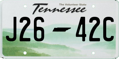 TN license plate J2642C