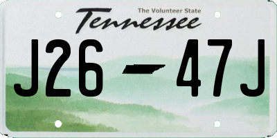 TN license plate J2647J