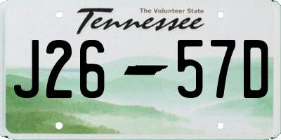 TN license plate J2657D