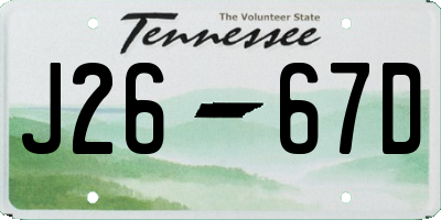 TN license plate J2667D