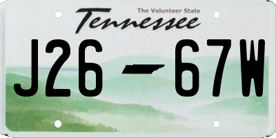TN license plate J2667W