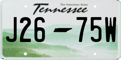 TN license plate J2675W