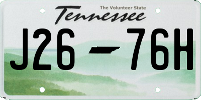 TN license plate J2676H