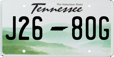 TN license plate J2680G