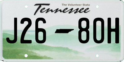 TN license plate J2680H