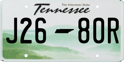 TN license plate J2680R