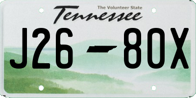 TN license plate J2680X