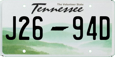 TN license plate J2694D