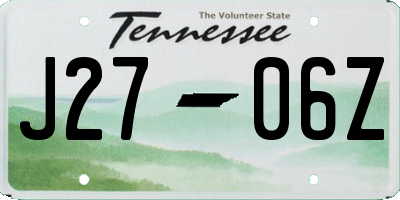 TN license plate J2706Z