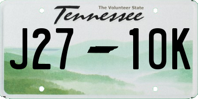TN license plate J2710K