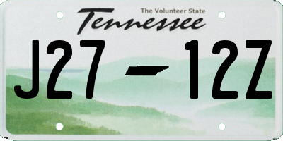 TN license plate J2712Z