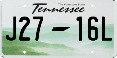 TN license plate J2716L
