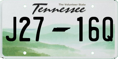 TN license plate J2716Q