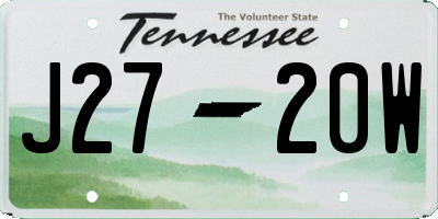 TN license plate J2720W