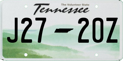 TN license plate J2720Z