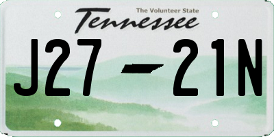 TN license plate J2721N