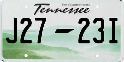 TN license plate J2723I