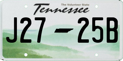 TN license plate J2725B