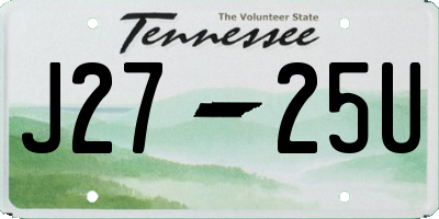 TN license plate J2725U